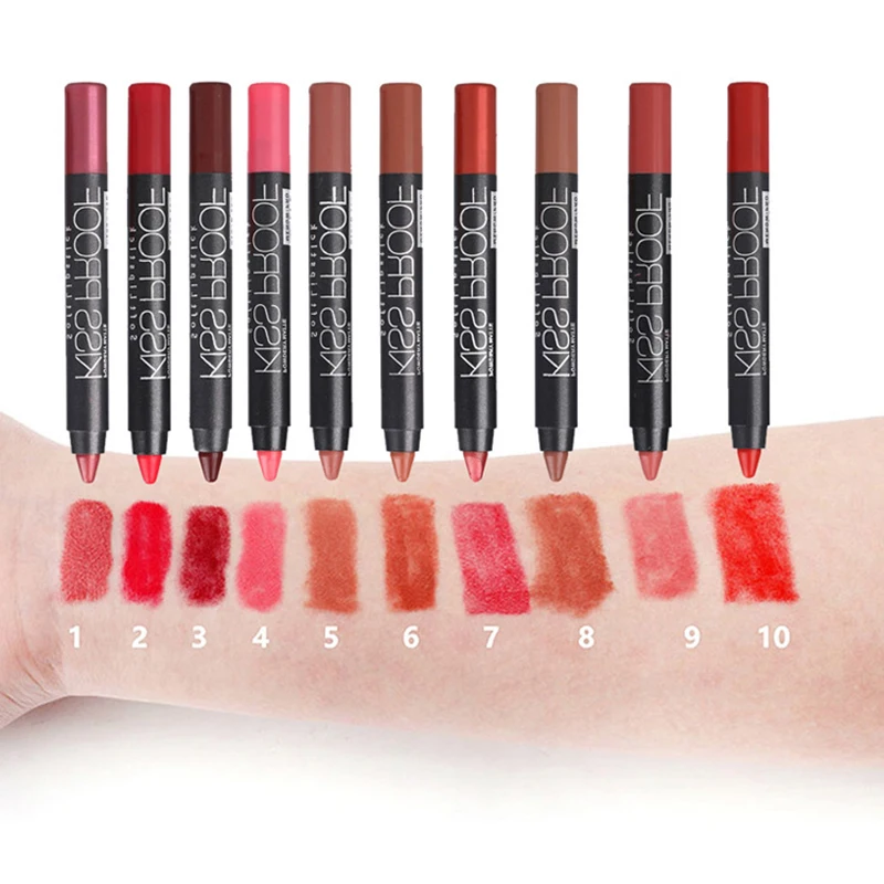 MENOW 6Pcs Waterproof Long-lasting Red Velvet Lip Stick Nude Tattoo Matte True Brown Color Pencil Lipstick Crayon Lot Makeup Set MENOW 6Pcs Waterproof Long-lasting Red Velvet Lip Stick Nude Tattoo Matte True Brown Color Pencil Lipstick Crayon Lot Makeup Set