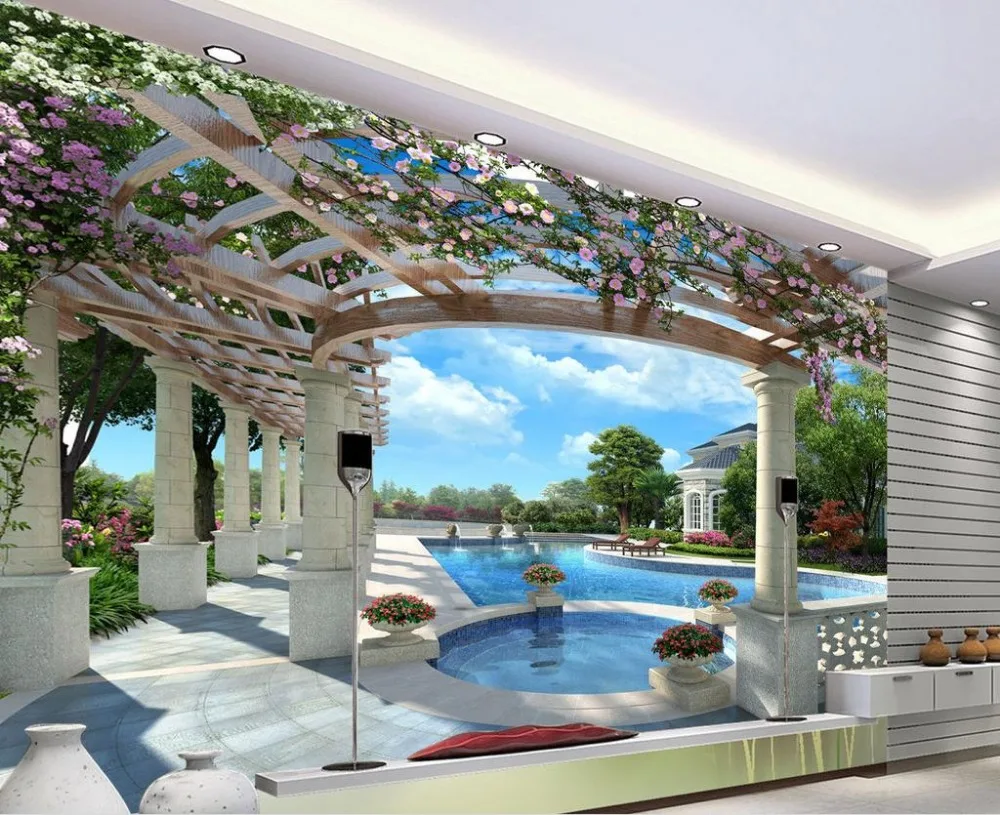 Aliexpress.com : buy home decoration 3d swimming balcony mural 3d ...