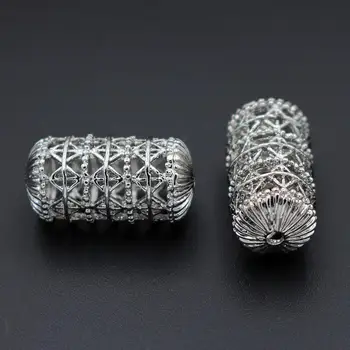 

Long Metal Spacer Beads Quality Hollow Pattern Hole Size 2mm DIY for African Nigerian Men Women Statement Wedding Jewelry Making
