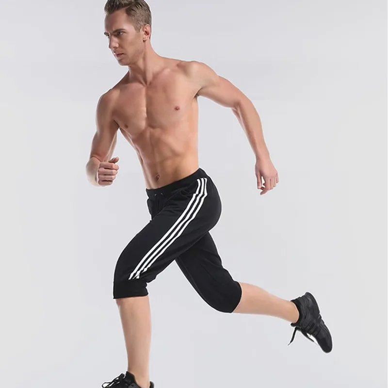 

Summer Hot-Selling Mens Shorts Calf-Length Fitness Bodybuilding Running Training Workout Elastic Bandage High Quality Sweatpants