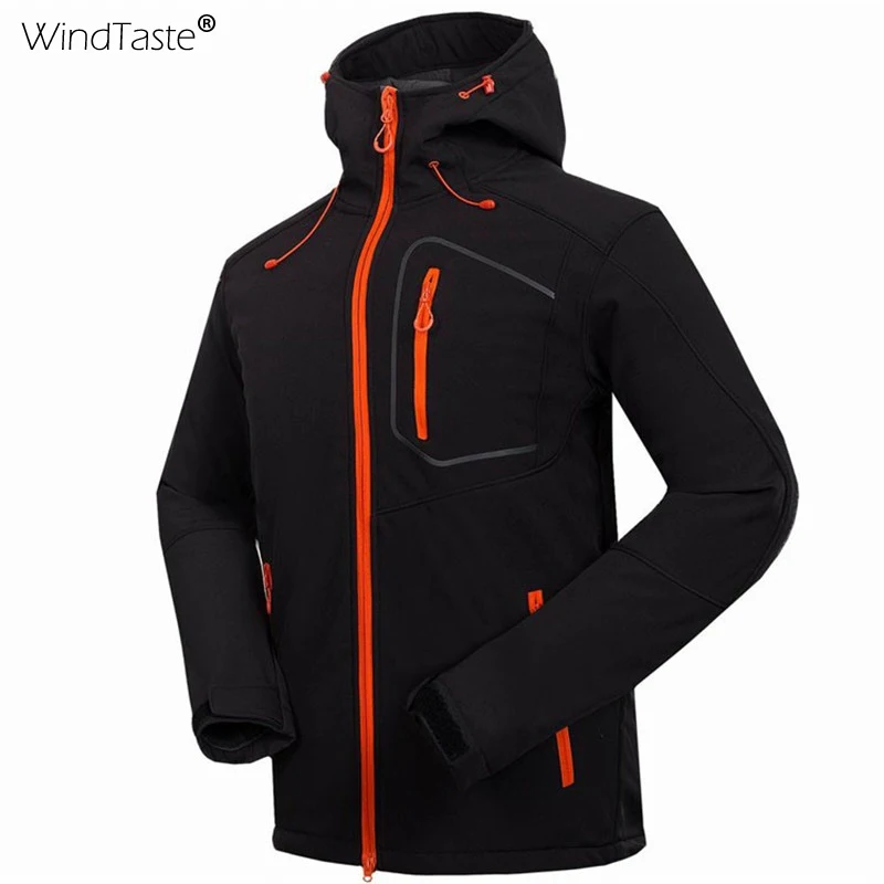 

WindTaste Men's Softshell Warm Thermal Hiking Jackets Waterproof Outdoor Sports Trekking Camping Ski Thick Windproof Coats KA093