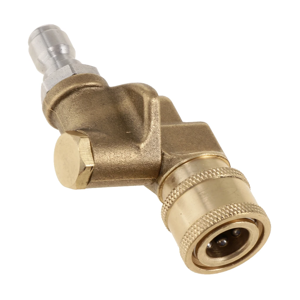 Pressure Washer Spray Nozzle Tips Quick Connecting Pivoting Coupler 2.5 GMP 4500PSI 1/4'' Plug 90 Degree