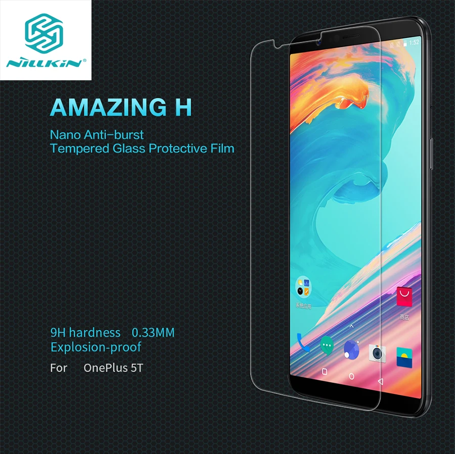 Oneplus 5T Tempered Glass Nillkin Amazing H / H+Pro Anti-Explosion Front Screen Protector For Oneplus 5T One Plus 5T 6.01 inch