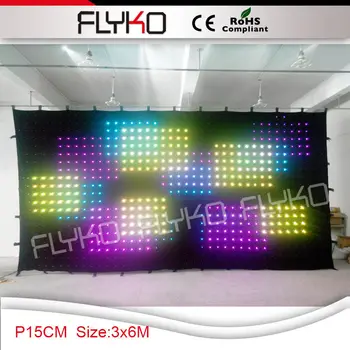 

110V 3x6m led light stage backdrop video curtain P15