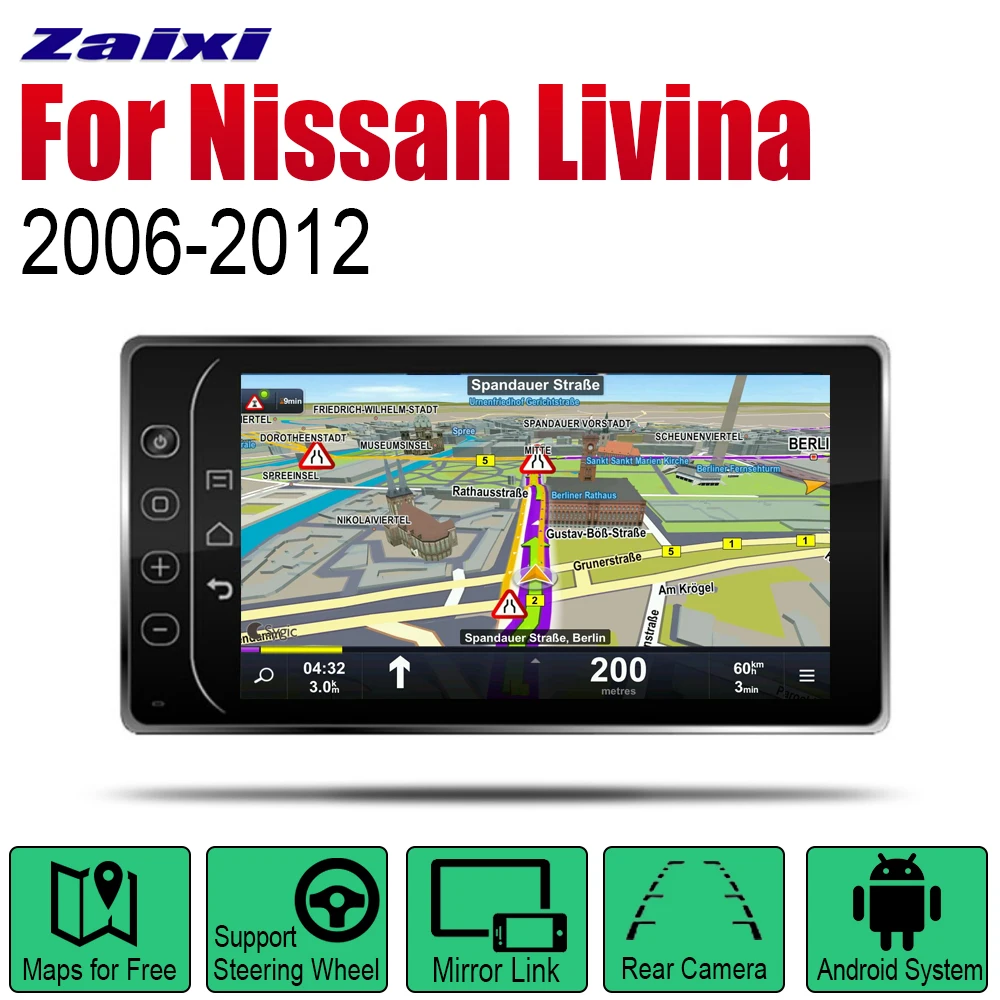 

ZaiXi Android 2 Din Auto Radio For Nissan Livina 2006~2012 Car Multimedia Player GPS Navigation System Radio Stereo