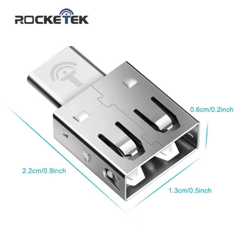 Rocketek Высокое качество USB 2,0 для type c OTG адаптер алюминиевый телефон тип-c аксессуары разъем для Xiaomi Oneplus LG Nexus 5X6 P