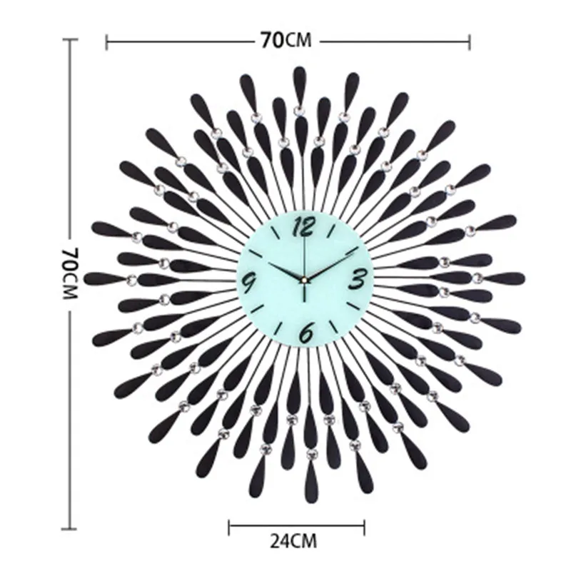 Silver(Diameter70cm) 70 см большие скользящие декоративные настенные часы цифровые настенные часы кухня гостиная спальня кварцевые часы немой настенные часы современный дом - Цвет: Silver(Diameter70cm)
