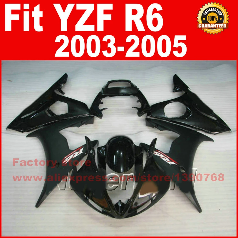 Hot ABS plastic motorcycle parts for YAMAHA YZFR6 fairing kits 2003 2004 2005 matte black YZF R6 03 04 05 fairings body set U8