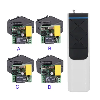

4PCS 4CH AC 220VWireless Remote Control Switch Light LED Mini Size Light Switch System 3000M Long Range 4 Button Transmitter