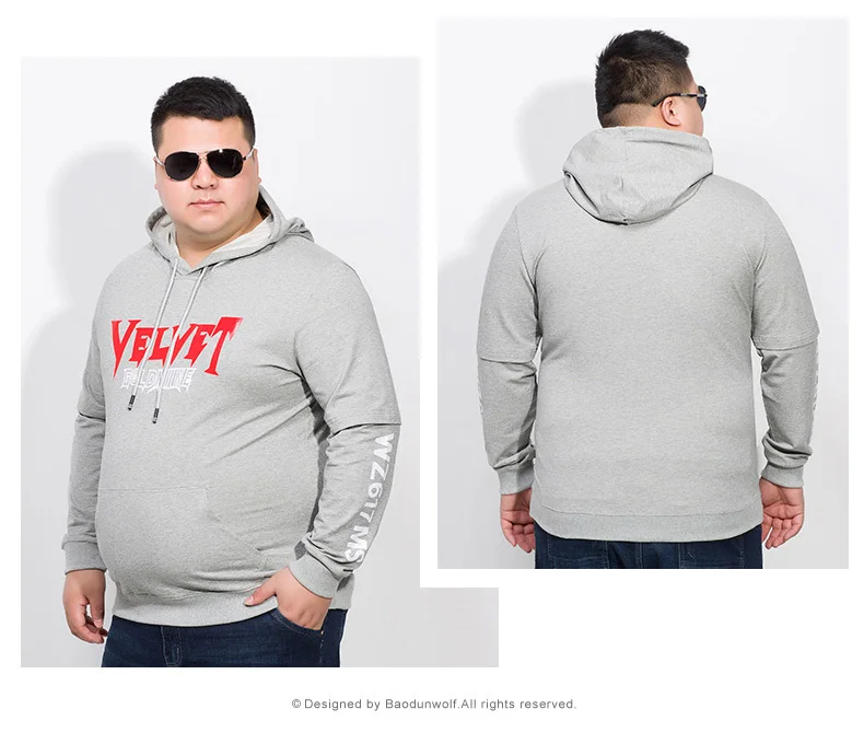 _ 8xl 7xl 6xl хлопковая свободная футболка Мужская Однотонная с капюшоном мужская