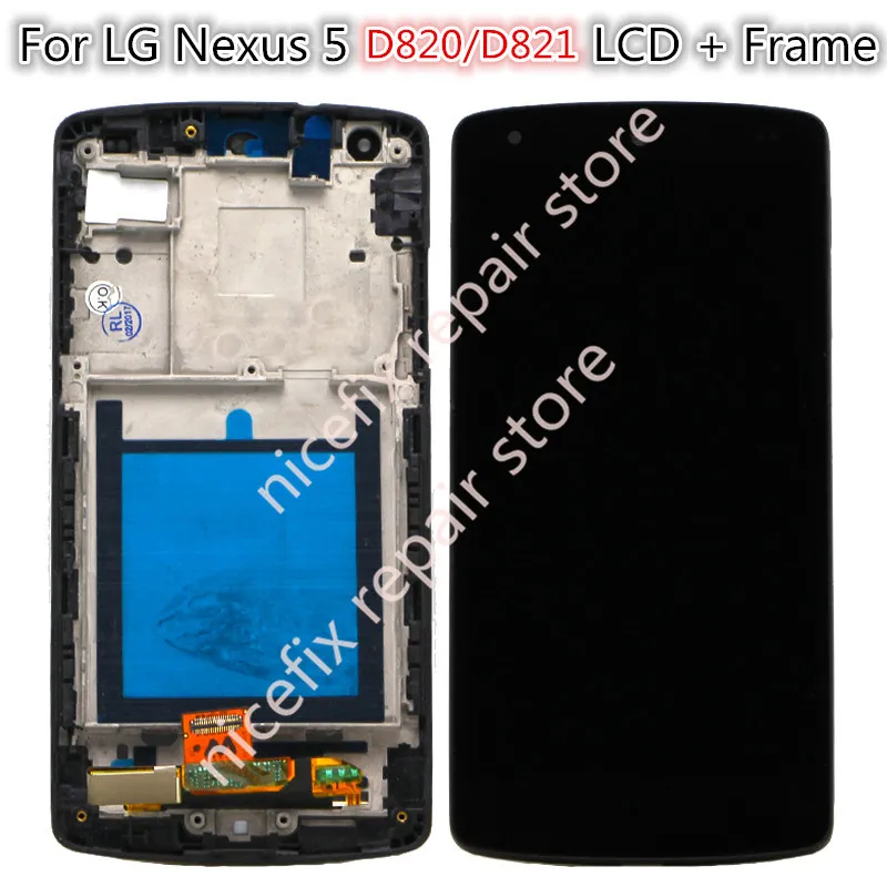 

4.95" Display for LG Nexus 5 LCD Touch Screen with Frame Replacement For LG Google Nexus 5 LCD Display D820 D821