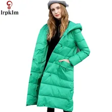 Пуховое пальто женские зимние длинные пуховики белые пуховики Новая женская куртка плюс размер теплые пальто LZ958