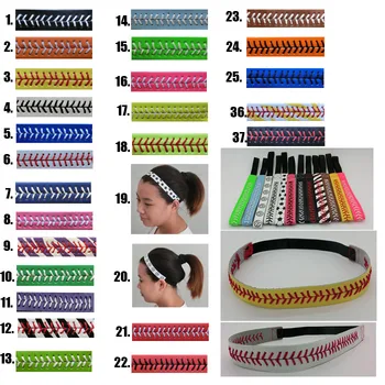 

2019 Leather Softball Seam Headband Yellow with Red Seam Lace Wholesale Fast Pitch 37 color in stock