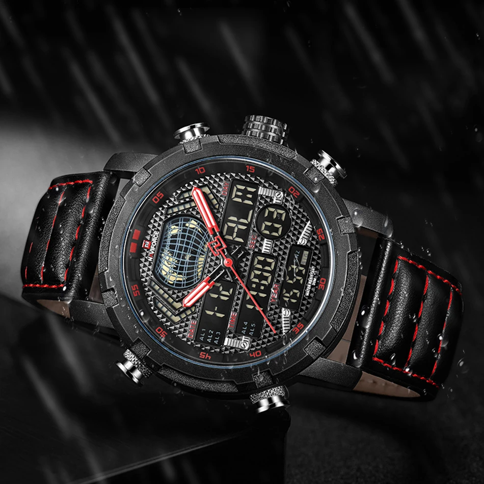 Мужские s часы Топ люксовый бренд NAVIFORCE модные цифровые кварцевые для мужчин