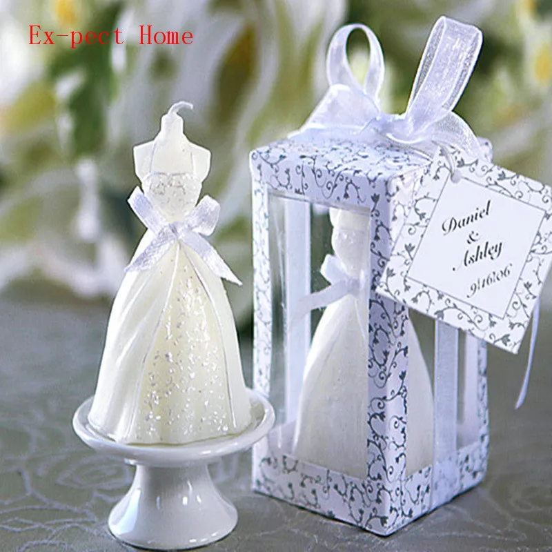 

200pcs wedding bride dress candle favor wedding gifts for guest wedding souvenirs