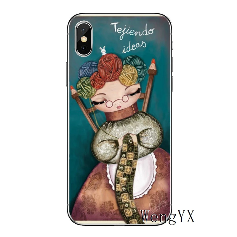 Вязаный медитационный мультяшный овечка для Apple iPhone 8 7 plus 6s 6 plus X XR XS Max SE 5S 5c 5 4S 4 TPU мягкий чехол для телефона чехол - Цвет: cartoon-sheep-A-09