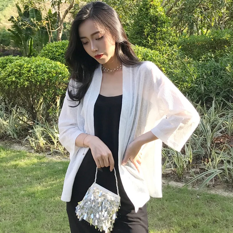 

Summer Women's Cardigan Loose Long Sleeve Blouse Beach Sun Protection Clothes