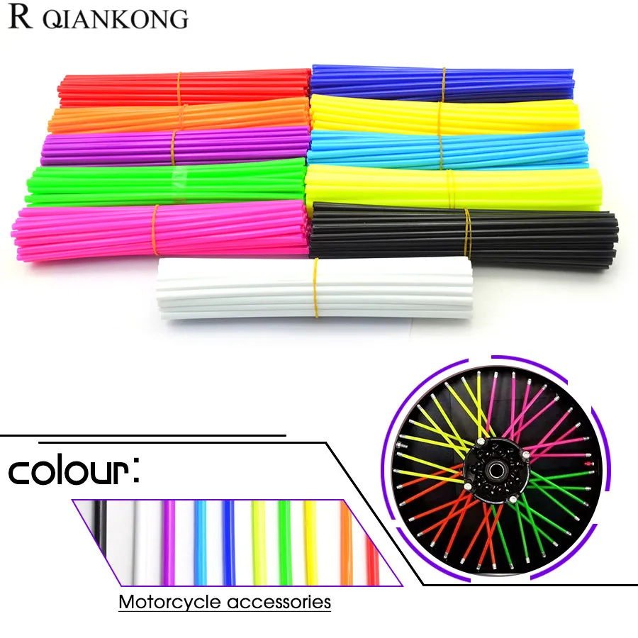 

Motocross SPOKE SKINS Wheel RIM SPOKE SHROUDS COVERS for honda cb 400 yamaha fz1 yamaha mt-09 tracer suzuki gsr 600 cbr 600 f4
