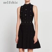 Black Knitted Dress Runway Women 2018 Tunic Dresses