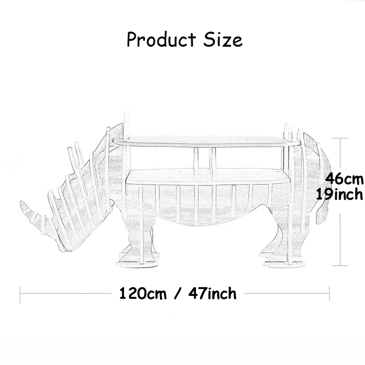 1 компл. 47*19 дюймов МДФ DIY собирать деревянные носороги стол Книжная Полка Шкаф Мебель для дома