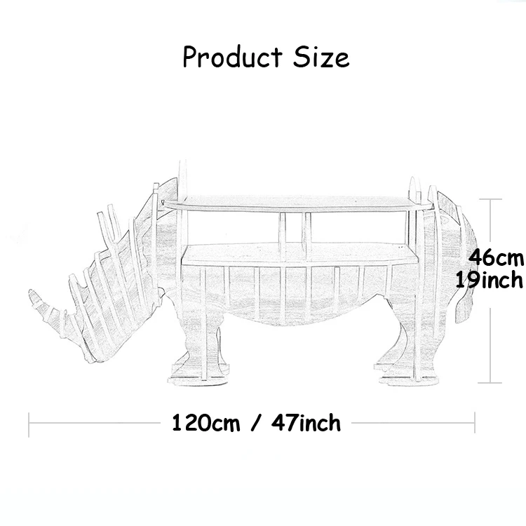 1 set 47*19 Inch MDF DIY Assemble Wooden Rhinoceros Table Bookshelf Cabinet House Furniture 1 set 47*19 Inch MDF DIY Assemble Wooden Rhinoceros Table Bookshelf Cabinet House Furniture