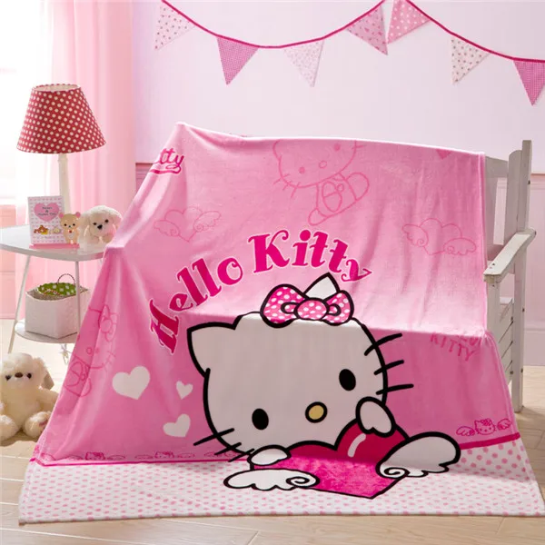 Hello Kitty Blanket for Adult/Kids Plush Fleece Bed Blankets Cartoon