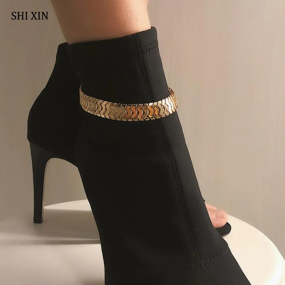 

SHIXIN Fashion Charms Simple M Chain Shoe Decoration Anklets Bracelet Women Modern Sandals Boots High Heels Accessories Jewelry
