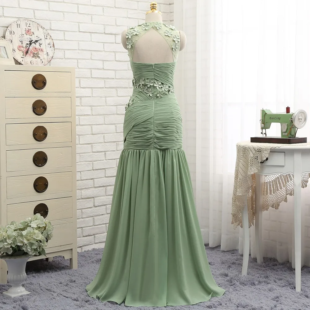 Женское шифоновое платье русалка Элегантное Длинное Платье с открытой спиной и