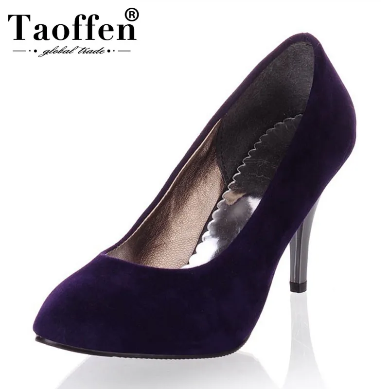

TAOFFEN Size 34-45 4 Colors Women Pumps Thin High Heels Office Ladies Shoes Concise Wedding Party Elegant Club Footwear