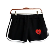 LUCKYFRIDAYF TWICE Shorts Women Casual Cotton Short Femme Contrast Elastic Waist Shorts Fast Drying Drawstring Clothing striped trim drawstring waist shorts