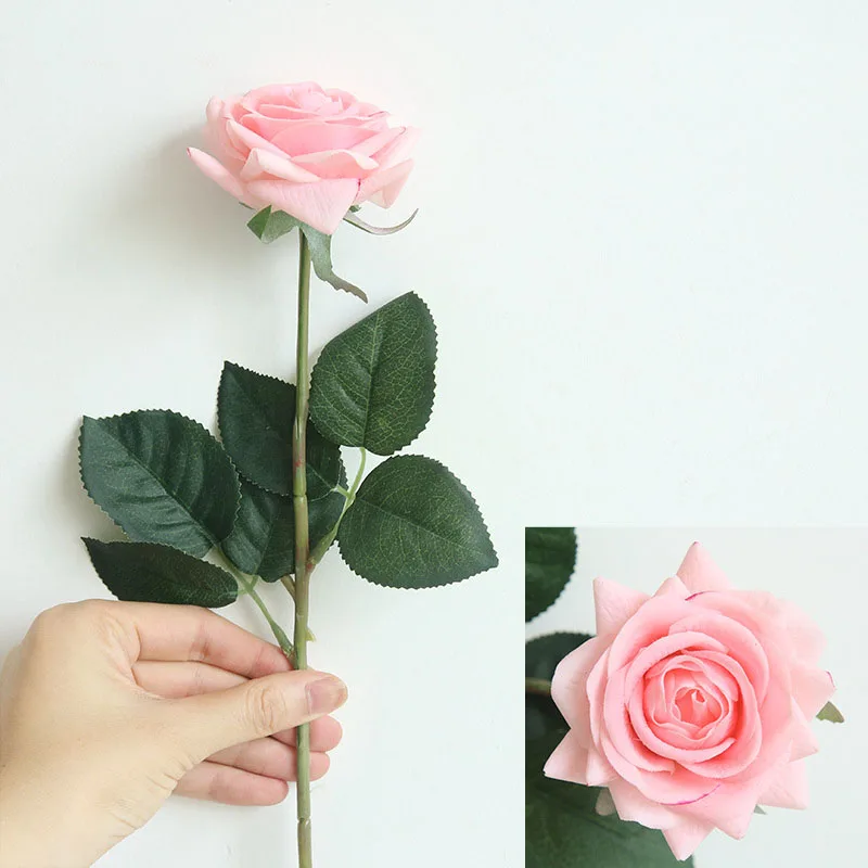 YO CHO, искусственные цветы, розы, пионы, шелковые цветы, настоящие на ощупь, искусственные розы, розовый свадебный букет, для дома, вечерние, Декор, искусственный цветок - Цвет: Pink