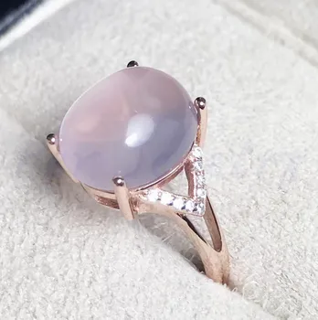 

Per jewelry Natural real rose quartz ring Free shipping 925 sterling silver Fine jewelry 10*12mm 6ct gemstone F8051010