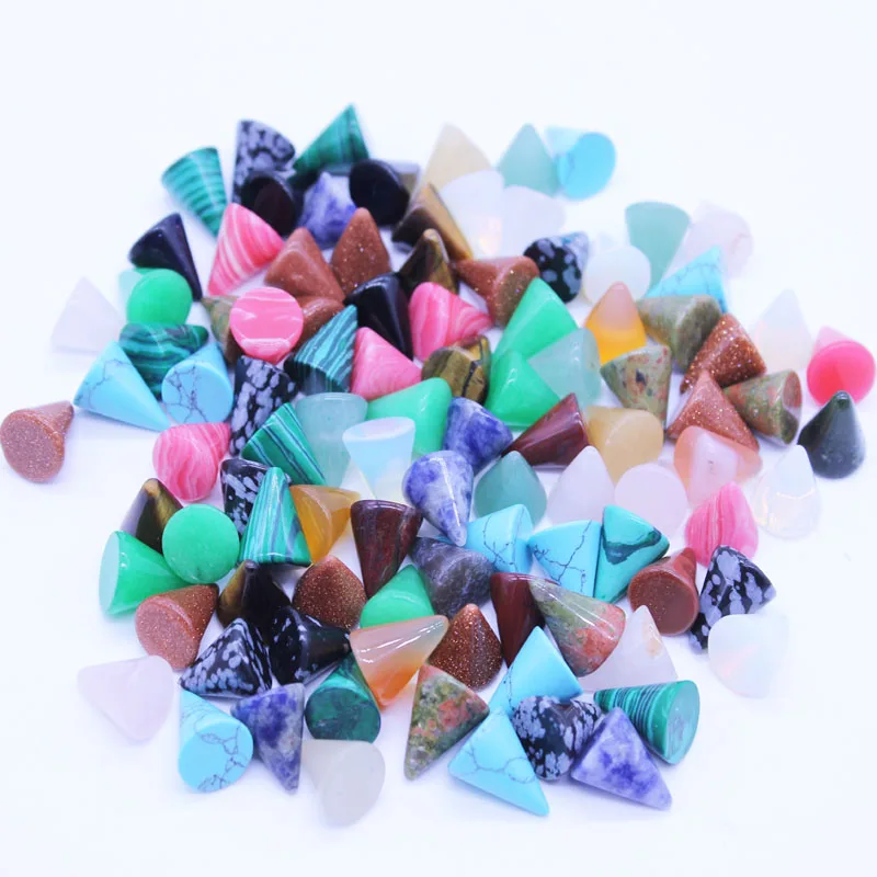 

Natural stone beads Conical CAB CABOCHON Tiger eye crystal onyx beads no hole Jewelry Making Wholesale 50pcs/lot