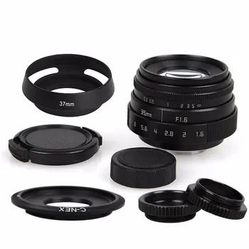 

35mm F1.6 CCTV Lens C Mount Camera Lens +Lens Hood kit For Sony A6500 A6300 A5100 A6100 A6000 A5000 A3000 NEX-5T NEX-3N NEX-6