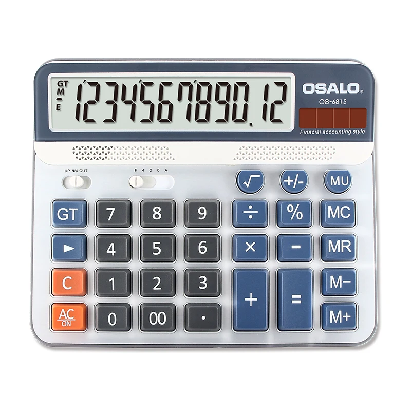 Calculadora de escritorio con funci/ón est/ándar con teclas de ordenador grande y calculador de escritorio con pantalla solar de 12 d/ígitos con pantalla de cristal l/íquido
