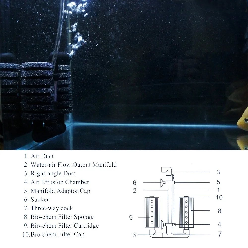 Биохимическая губка, фильтр для аквариума для разведения креветок кислородные аксессуары фильтры аксессуары XY-2820/2822/2830/2831