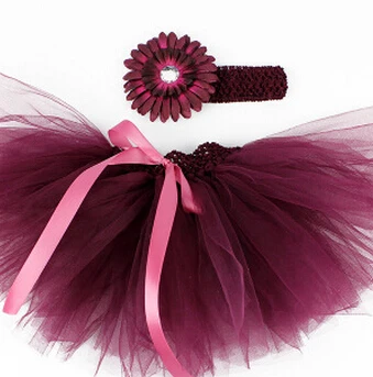 Эксклюзивная юбка-пачка для маленькой принцессы+ головной убор с цветочным узором юбка-пачка для девочек с юбкой-одуванчиком, новая продукция этого года - Цвет: Фиолетовый