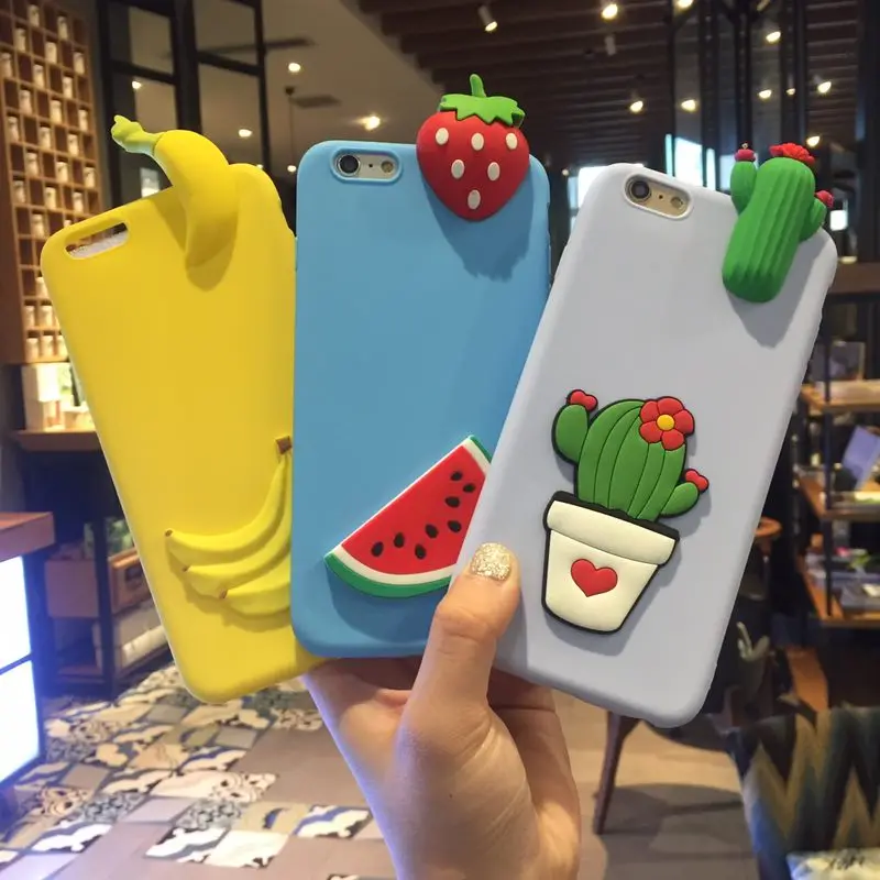 For Vivo V15 Pro V11 V11i Y91 Y91i Y95 Y91C Y81 Y85 V9 Y53 Case Soft 3D Fruit Banana Pineapple Cherry Watermelon Cactus Cover