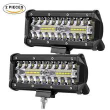 7 pollici 120 W 72 W HA CONDOTTO LA luce del lavoro bar auto luce di Azionamento per Fuori Strada camion 4WD 4×4 UAZ SUV ATV rampa moto 12 V 24 V auto HA CONDOTTO LA lampada