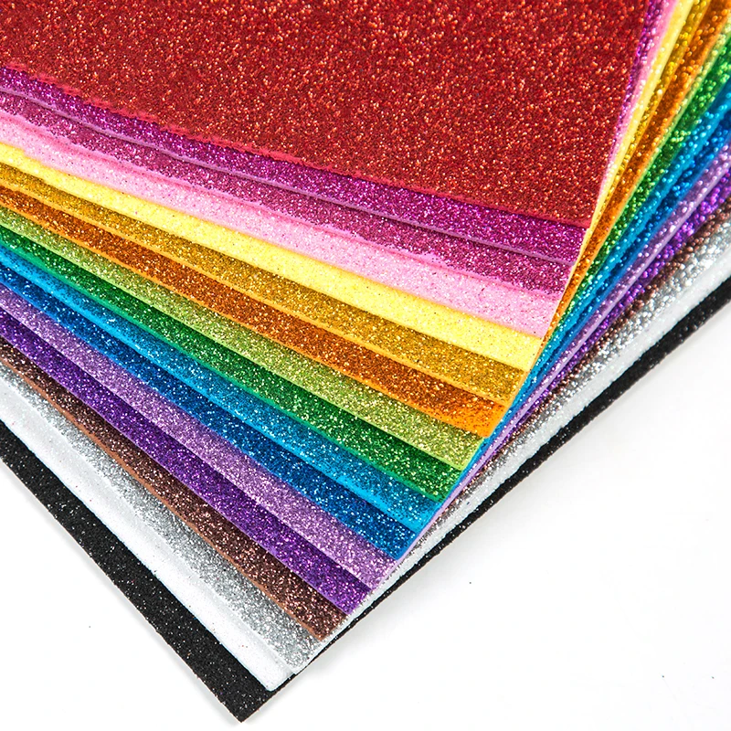 

10Pcs/set Multicolor Sponge Glitters Foam Paper Fold Scrapbooking Paper Crafts Decor DIY Card Artwork Accessories 21*29cm*2mm