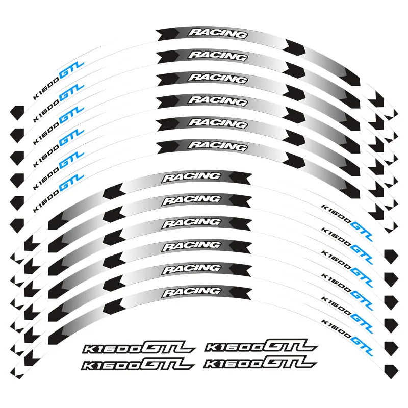 7 стилей новая мотоциклетная колесная наклейка Светоотражающая наклейка s Rim Stapes для BMW K1600GTL Светоотражающая Водонепроницаемая наклейка