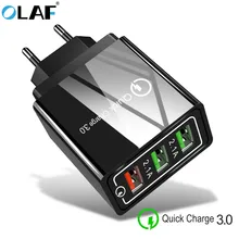 Олаф USB зарядное устройство ЕС 3 порта Быстрая зарядка 3,0 путешествия мобильный телефон зарядное устройство адаптер для iPhone Xiaomi samsung huawei LG быстрая QC 3,0