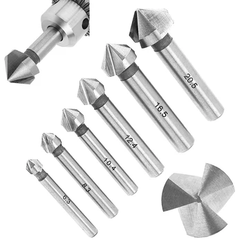 

Three edge Accessories 6pcs 3 flutes Chamfer End Mill HSS Countersink Replacement For metalworking Parts Useful
