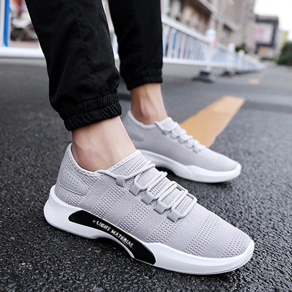 

Lightweight Sport Athletic Sneakers Soft Casual Mens Shoes Black Breathable Non-slip Men's Vulcanize Shoes Men Running Sneakers