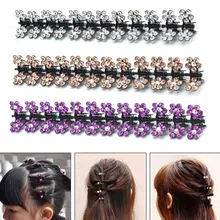 Хрустальный цветок мини коготь волос зажим для волос Pin заколка для волос аксессуары плетельной инструменты 12 шт. для Красота Для женщин девушки Леди