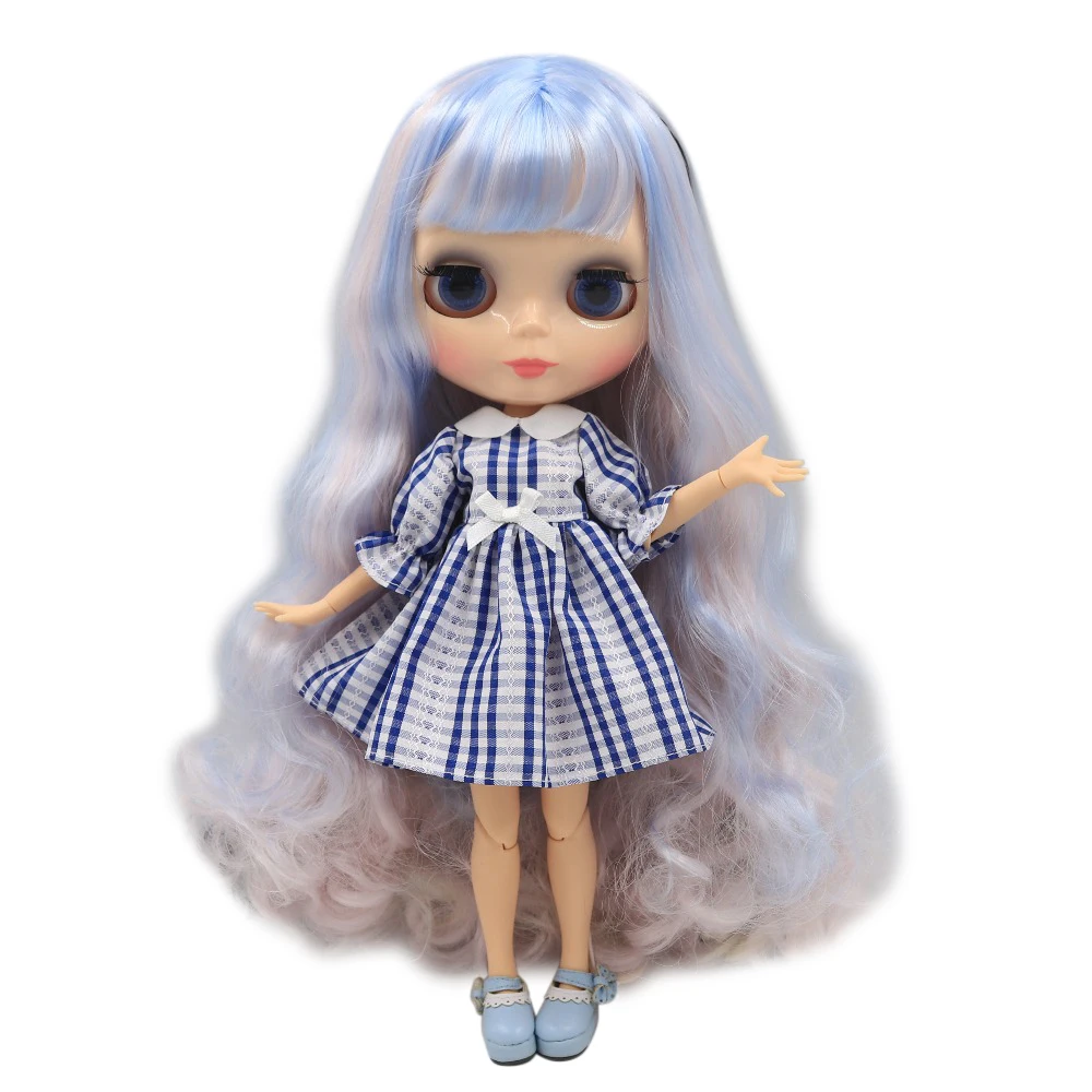 Кукла ледяная DBS Blyth 1/6 bjd сустав тело натуральная кожа синий розовый черный волос
