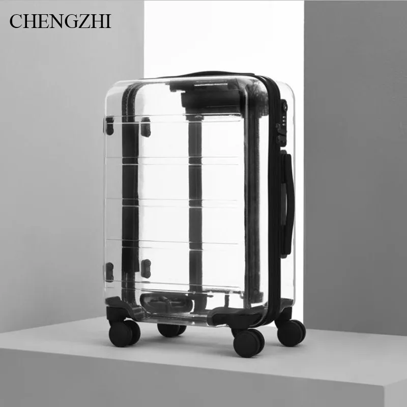 CHENGZHI20 &quot24&quot дюймовый креативный бренд Прозрачный Женский чемодан на