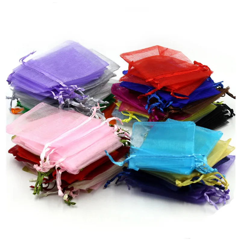 25PCS/bag 29*39cm Drawable Organza Jewelry Packaging Display Pouches Bags For DIY Gift Wedding Party Decoration 7ZSH321-25
