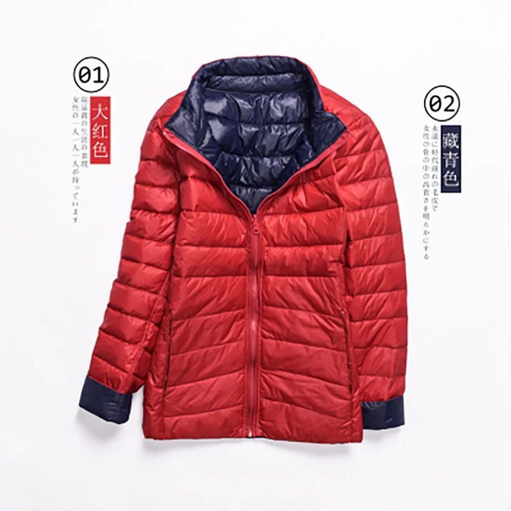 Goedkoop Winter Jassen Vrouwen Ultra Licht Donsjack Witte Eend Down Jas Lange Mouwen Warm Parka Vrouwelijke Draagbare Dubbelzijdig Uitloper