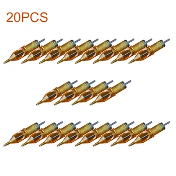 

20PCS/Box Disposable Sterilized Permanent Tattoo Needles Short Handle 316L Medical Steel Needle Tip for Eyebrow Tattoo Needles